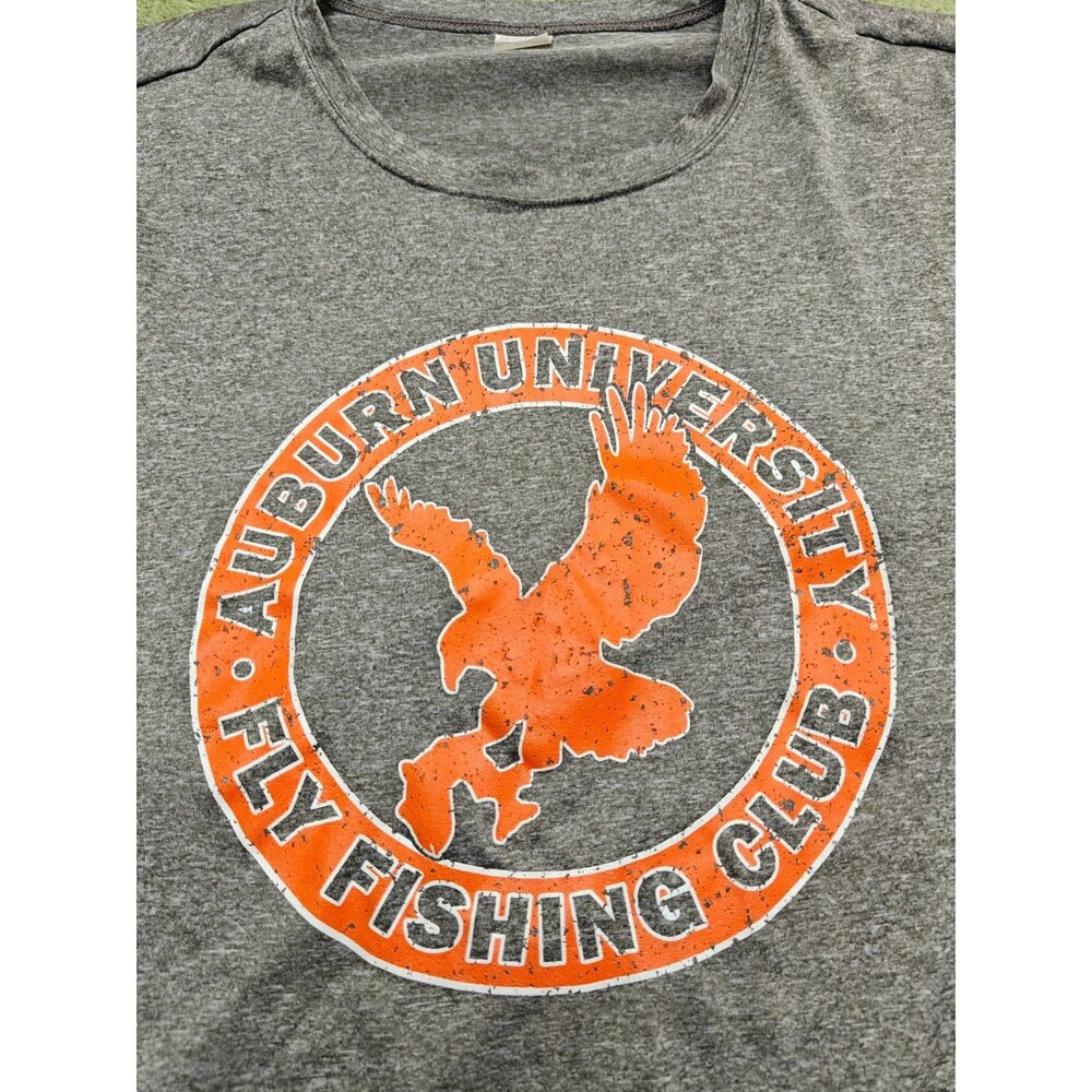 Auburn University Fly Fishing Club Long Sleeve  T-Shirt  2XL Gray Mens - Picture 3 of 9